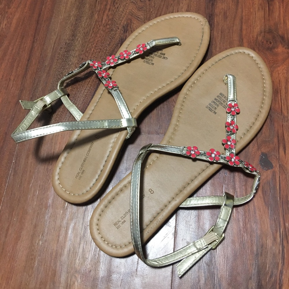 Pink floral sandals